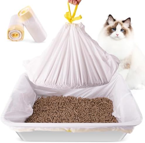 Litter Box Liners 20 Count, 29.5" x 12.6" Medium 3MIL Thicken Cat Litter Bags Tear Resistant Disposable Cat Litter Liners for M Stainless Steel Litter Box and Other Suitable Size Litter Box