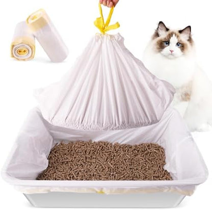 Litter Box Liners 20 Count, 29.5" x 12.6" Medium 3MIL Thicken Cat Litter Bags Tear Resistant Disposable Cat Litter Liners for M Stainless Steel Litter Box and Other Suitable Size Litter Box
