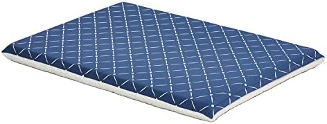 MidWest Homes for Pets Quiet Time Couture Paxton Dog Bed, Blue & Fleece with Removable Pillow Cover, Blue, 36", Blue Diamond Pattern