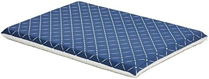 MidWest Homes for Pets Quiet Time Couture Paxton Dog Bed, Blue & Fleece with Removable Pillow Cover, Blue, 36", Blue Diamond Pattern
