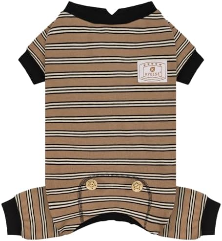 KYEESE Striped Dog Pajamas for Small Medium Dog Stretchy Onesie Daily Wear