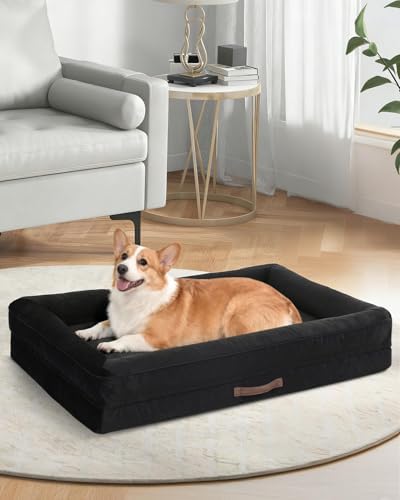 Upvilla Orthopedic Dog Bed, Four-Sided Medium Dog Sofa,Washable Cover Black