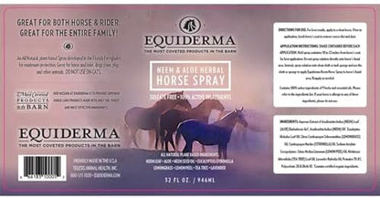 EQUIDERMA The Original Aloe Herbal Horse Spray 32oz – All-Natural Formula with Aloe & Essential Oils – Eco-Safe Protection, No Residue, Fresh Herbal Scent