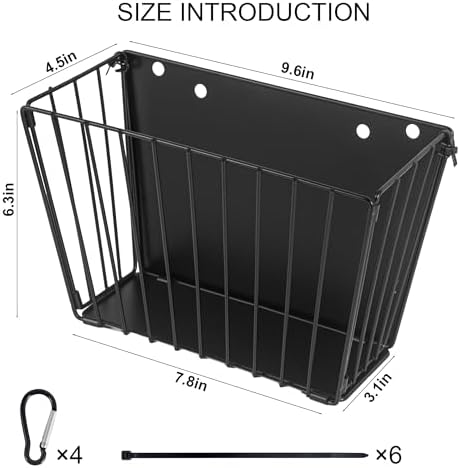 Rabbit Hay Feeder, with Heavy-Duty Metal Frame， Hay Holder for Rabbits - for Rabbits， Bunny, Guinea Pigs, Chinchillas， 9.6x4.5x6.3 inch