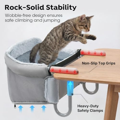 Veehoo Cat Desk Bed for Large Cats 50lbs, Extra-Sturdy Desk Cat Bed