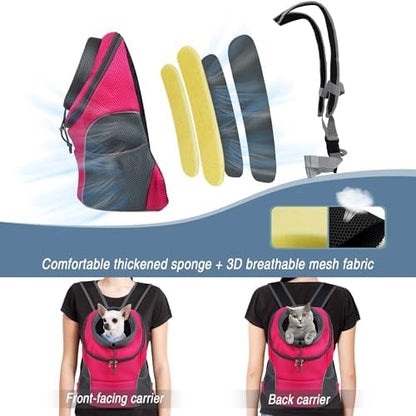 WOYYHO Pet Dog Carrier Backpack, Ventilated Small Dog Front Backpack