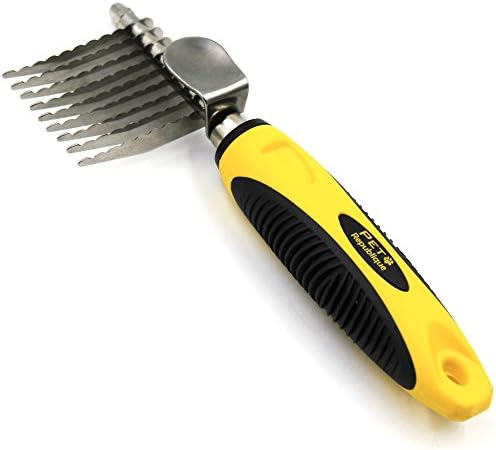 Pet Republique Dematting Tool for Dogs and Cats - Stainless Steel Matt Breaker Rake for Undercoat and Mat Brush - Knot Out for Long Haired Breed Pets