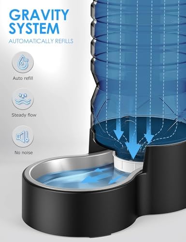 Heouvo 1.7 Gallon Automatic Dog Water Dispenser (6.5L-Black)