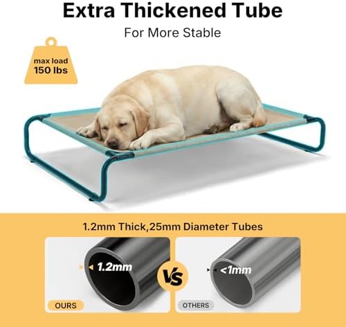 Veehoo Cooling Elevated Dog Bed, Outdoor Raised Dog Bed for Large Dogs