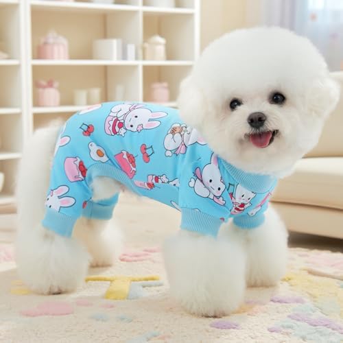 XPUDAC 4 Pack Dog Pajamas for Small Dogs Soft Pjs Onesies Clothes, XS
