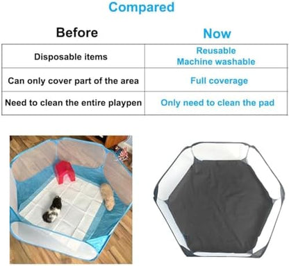 Amakunft 2 in 1 Small Animal Playpen with Waterproof Pad, Pop-Up Portable Play Yard for Guinea Pigs, Rabbits, Hamsters, Hedgehogs, Foldable Exercise Fence with Breathable Mesh for Indoor Outdoor Use