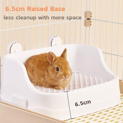 Rabbit Litter Box, Small Animals Litter Tray for Cage Detachable Bedding Litter Pan Potty Toilet Trainer Corner for Pet Rabbits Guinea Pigs Hamsters Chinchillas (Green)