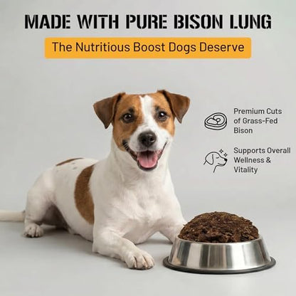 Dog Chits Bison Lung Food Topper for Dogs & Puppies - Single Ingredient, High Protein, Grain Free & Easy to Digest - Natural Dog Treats for Picky Eaters - Sprinkle on Food - Made in USA - 7 oz
