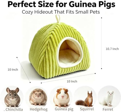 Guinea Pig Hideout Bed, Enclosed Cave for Rabbits Chinchillas