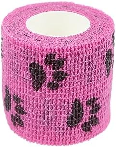 Self Adhesive Bandage Wrap Animal Cohesive Bandage Self Adherent Wrap First Aid Tape for Dogs Cats Horses Birds & Wrist Healing Ankle Sprain (2 Inch Pink Set 6 Rolls)