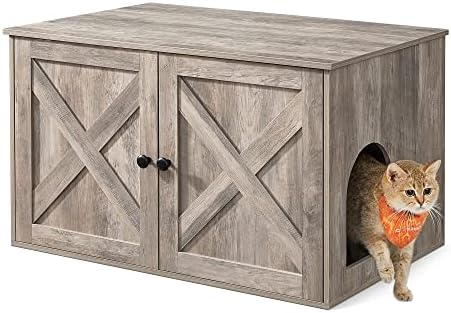 Feandrea Cat Litter Box Enclosure, End Table, 31.5 x 20.9 x 19.7 Inches