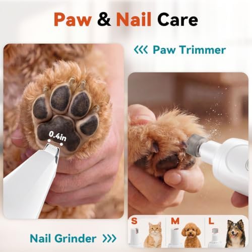 4-in-1 Dog Clippers for Grooming Kit - 45dB Quiet 150-Min Run Non-Slip Grip