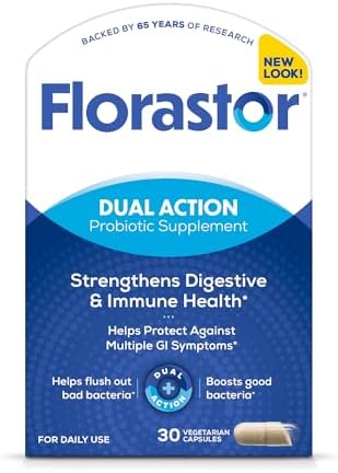 Florastor Probiotic for Digestive and Immune Health, 30 Capsules