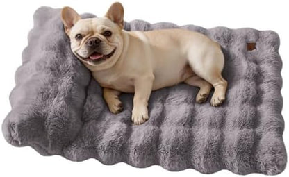 SOMAHE Cat Bed and Small Dog Bed Mat, Raised Pillow, 27 x 20 Inch, Gray