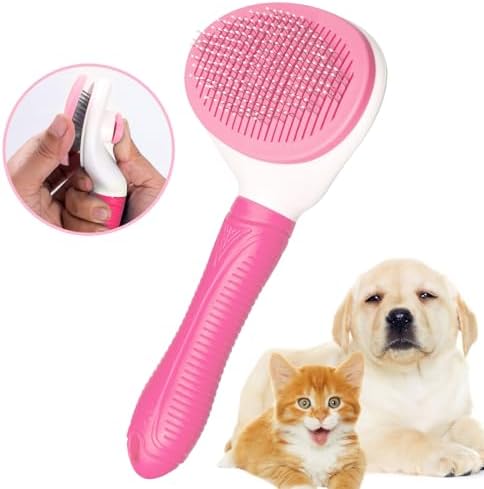 Aogeili Self‑Clean Slicker Brush for Dogs, Cats & Rabbits, 7.87 x 4.13 in