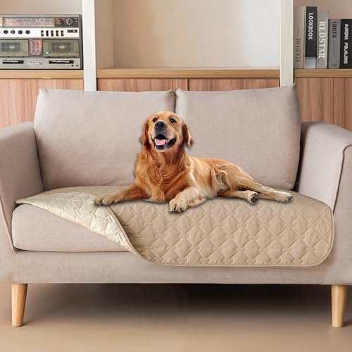 gogobunny Waterproof Loveseat Cover, Reversible Dog Cat Blanket for Couch