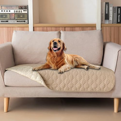 gogobunny Waterproof Loveseat Cover, Reversible Dog Cat Blanket for Couch