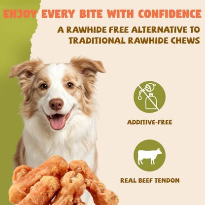 Chicken Wrapped Beef Tendon Bones Dog Chews, Rawhide-Free, 10.6 oz