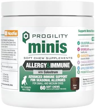 Progility Mini Advanced Allergy & Immune Supplement for Dogs, Probiotics