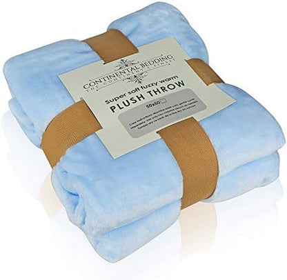 Continental Bedding Microfleece Bed Blanket – Soft Lightweight Warm Cozy Blanket for Bed & Crib – Twin 50x60, Twin XL 50x70, Crib 30x40 – Plush Fleece Throw for All Seasons - Blue