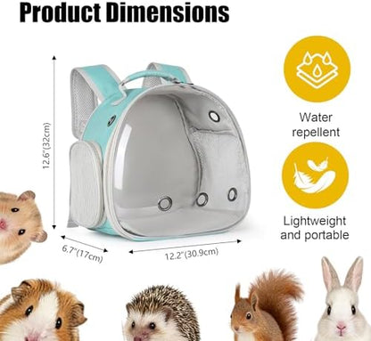 Guinea Pig Backpack, Space Capsule Bubble Window Small Animal Backpack for Guinea Pig, Bird Bunny Rat