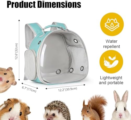 Guinea Pig Backpack, Space Capsule Bubble Window Small Animal Backpack for Guinea Pig, Bird Bunny Rat