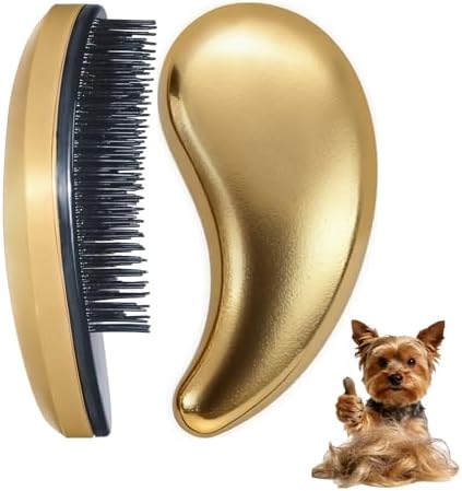 Small Dog Brush, Skin-friendly Soft Bristles (Rose Gold)