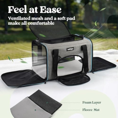 rabbitgoo Cat Carrier Soft with Safety Buckles, Sturdy Comfortable Pet Bag