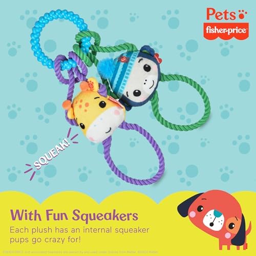 Fisher-Price for Pets 'Tugs With Friends' Interactive Toy for Dogs | Fetch, Tug, Enrichment, and Puppy Teething | Multifunctional