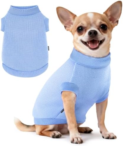 1 Pack Dog Shirt for Small Supplies Functional Waffle Dog Clothes Warm Soft Sweatshirt Outfit for Dogs Cats Pet Apparel