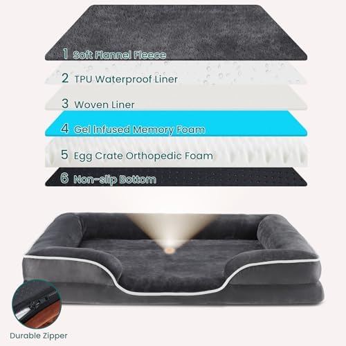 NEWBULIG 42x32 Inch Orthopedic Dog Bed for Indoor Use, Soft Surface