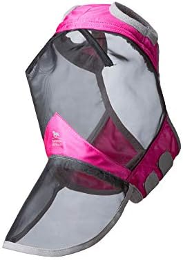 Harrison Howard CareMaster Pro Luminous Horse Fly Mask Large Eye Space Full Face Standard with Nose No Ears Flamingo S Pony