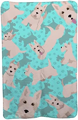 Caroline's Treasures MLM1072TBLT Wheaten Scottish Terrier Soft Travel Blanket with Bag Airplane Blanket, Indoor Outdoor Camping Blanket for Traveling, Picnics, Beach Trips, Concerts