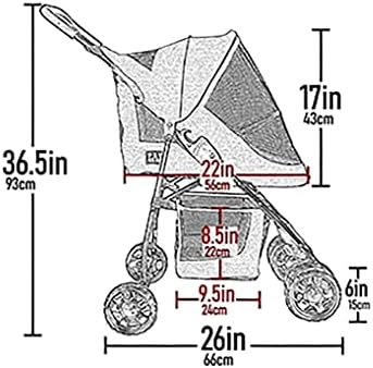 Pet Gear No-Zip Happy Trails Lite Pet Stroller, Classic Grey-Zippered