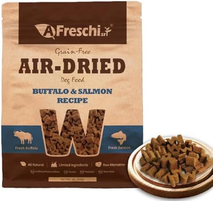 AFreschi Air-Dried Dog Food, Buffalo & Salmon, W-Shaped, 1 lb