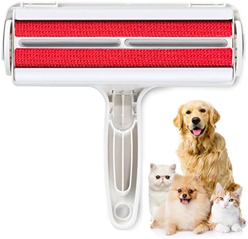 Pet Hair Remover Roller - Lint Roller for pet Hair - Self Cleaning Dog & Cat Hair Remover - Remove Dog, Cat Hair from Furniture, Carpets, Bedding, Clothing and More. White