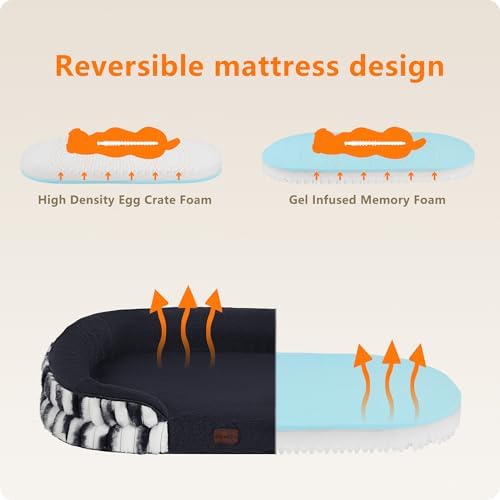 Dwanton Orthopedic Waterproof Medium Dog Bed Sofa, Gel Memory Foam, 36"