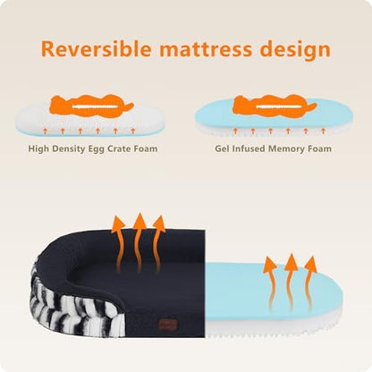 Dwanton Orthopedic Waterproof Medium Dog Bed Sofa, Gel Memory Foam, 36"
