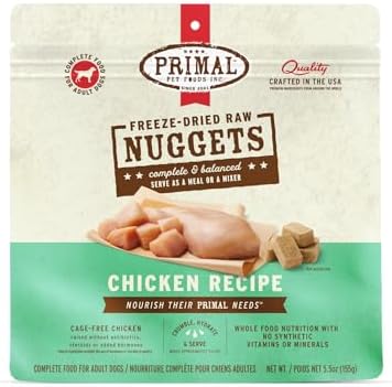Primal Freeze Dried Raw Dog Food Nuggets, Chicken, 5.5 oz