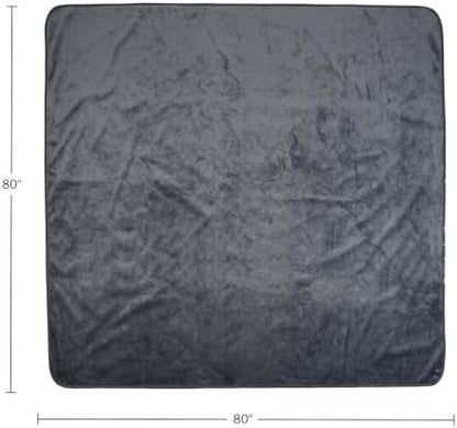Lavish Home Waterproof Blanket - 80x80 King-Size Blanket for Kids, Pets, and Outdoors - Throw for Bed, Couch, Chair and Car (Gray)