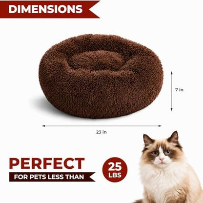Whiskers & Friends Cat Beds for Indoor Cats & Small Dog, Fluffy Cat Bed