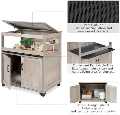 unipaws Hedgehog Cage with Storage Cabinet and Tray, Hamster Cage
