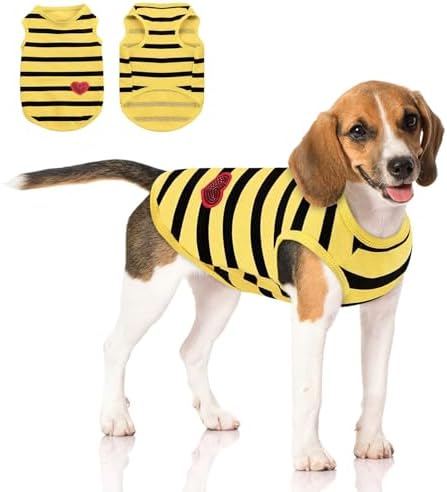Queenmore Large Dog Shirt,Soft Breathable Dog Shirt for Dogs Cats Boy Girl,Pet Clothes for All Season,Breathable Lightweight Pet Tshirt for Frenchie, Dachshund, Yorkie
