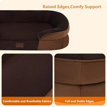 Dwanton Orthopedic Waterproof Medium Dog Bed Sofa, Gel Memory Foam, 28"