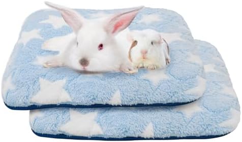 Homimp 2 Pack Guinea Pig Bed, Waterproof Reusable Small Animal Bed,Super Absorbent Pee Pad Mat for Rabbit Bunny Hamster Rat Hedgehog Chinchilla,Washable Fleece Cage Liners 12"x12"